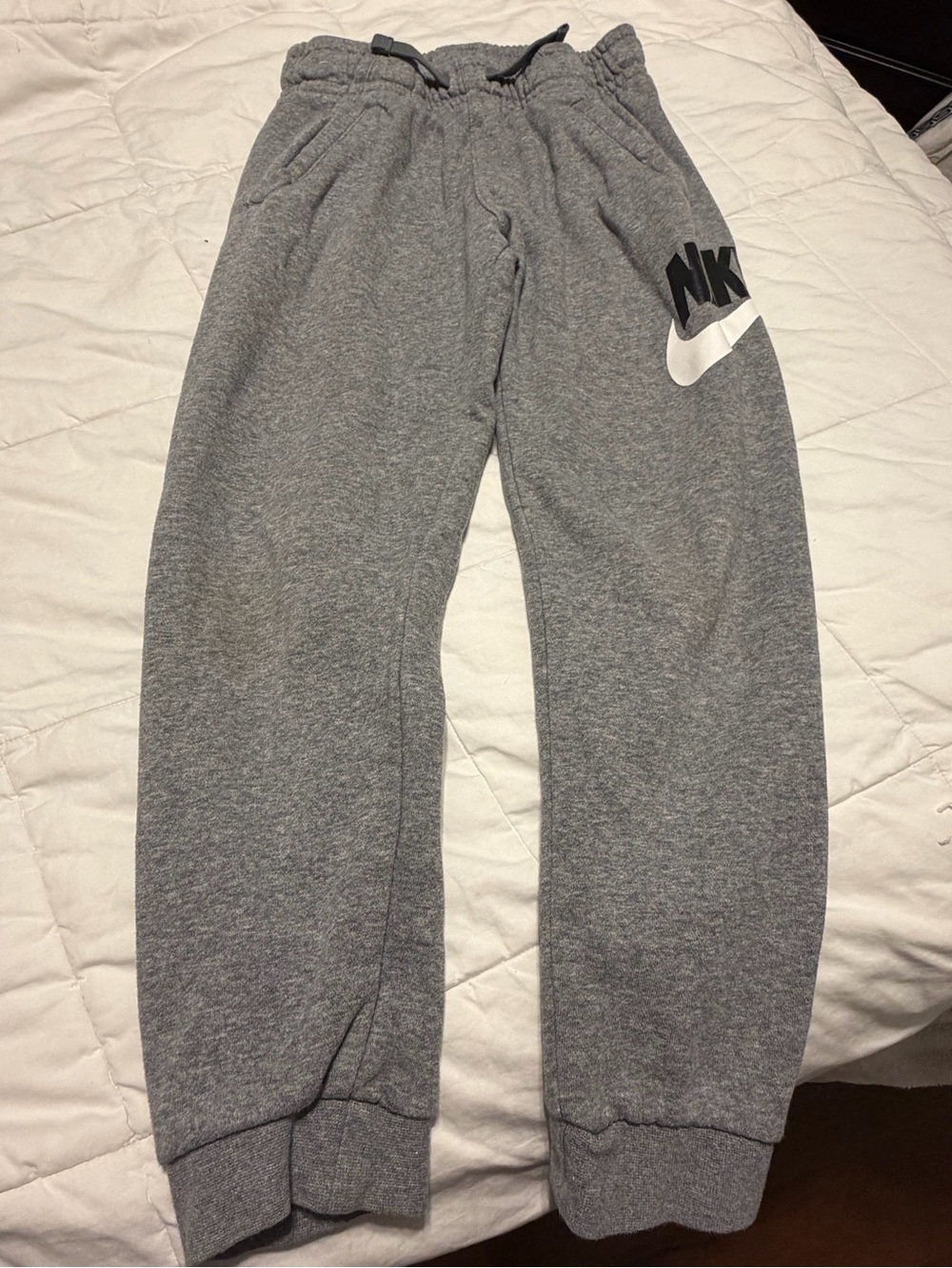 Nike Youth Heather Gray Logo Fleece Joggers